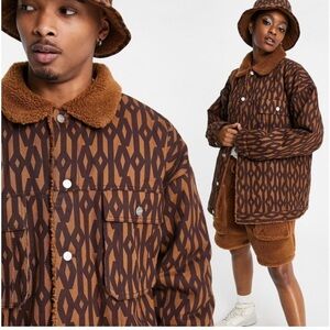 Adidas X Ivy Park Brown Monogram Denim Jacket Size XS